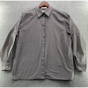 ORVIS MEN'S PLAID BLACK & WHITE BUTTON UP LONG SLEEVE SHIRT SIZE LARGE